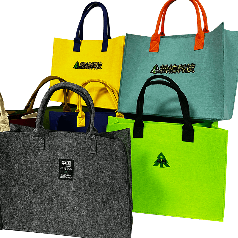 Bolsa de feltro com etiqueta de transferência de calor
